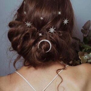 ✨LAST SET ✨🆕 ✨🌙 ✨ANTIQUE GOLD  _ 3 pcs Star ⭐️ Moon 🌙 Hair Pins Set ✨